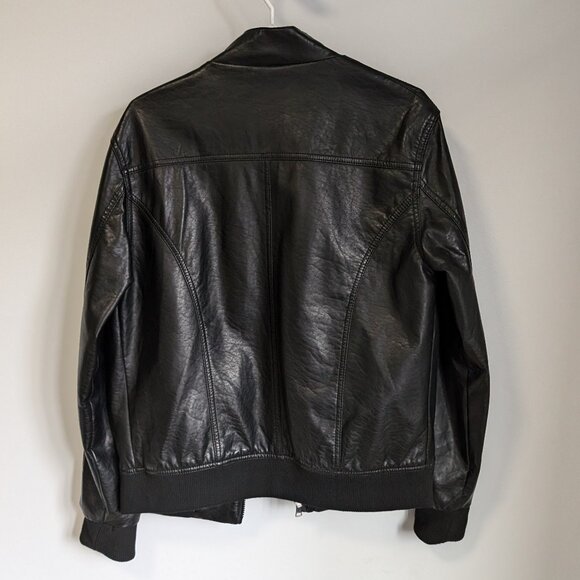 Black Brand Faux Leather Jacket - Picture 4 of 4